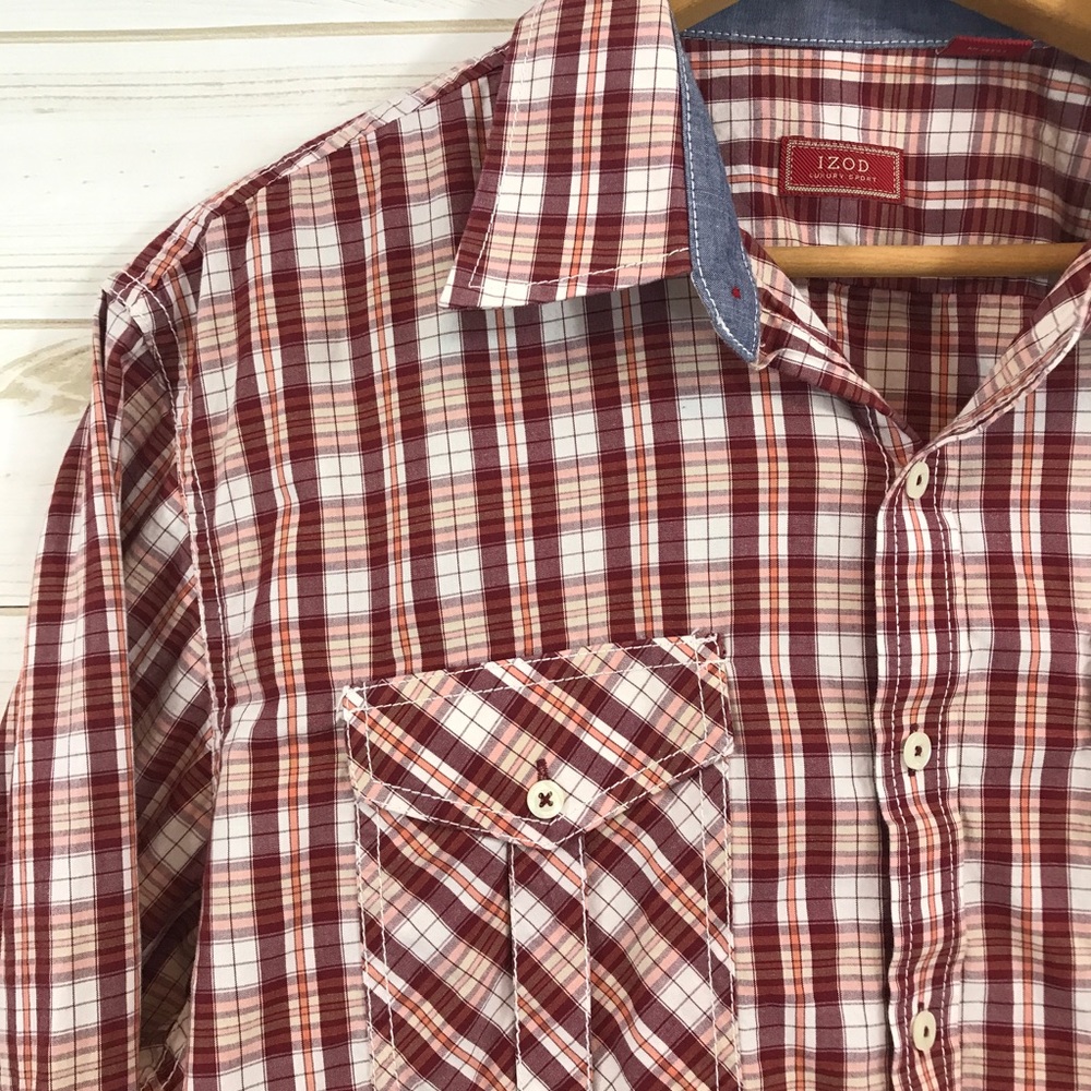 (SOLD) IZOD Casual Plaid Long-sleeve Button Down - Picture 3 of 6